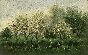 Charles Francois Daubigny Apple Trees in Blossom oil